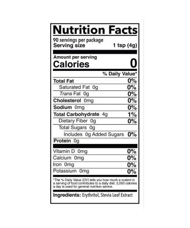 SweetLeaf Better Than Sugar! Stevia Blend for Baking Granular Sweetener  12.7 Oz 12.7 Ounce (Pack of 1) for Baking - Buy Online on SooperMarket.com