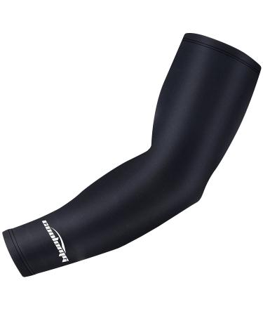 Coolomg Arm Sleeeve Armw rmer Sommee sleeve compression slipproof anti uv baseball cycling volleyball basketball running for women men boy (1 piece) xs black