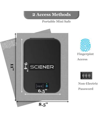 Biometric Gun Safe for Handgun - Quick Access Portable Pistol Safe with Fingerprint & Password Lock - High Strength Steel - Ideal for Car, Home, Travel, Nightstand - Buy Online on SooperMarket.com