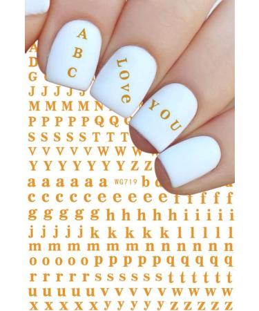 JMEOWIO Letters Nail Art Stickers Decals - 8 Sheets Self Adhesive English Alphabet Design for DIY Nail Decoration | Women Girls - Buy Online on SooperMarket.com