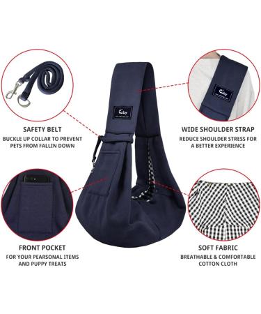 CUBY Reversible Puppy Dog Sling Carrier for Small Medium Dogs - Dark Blue01 - Buy Online on SooperMarket.com