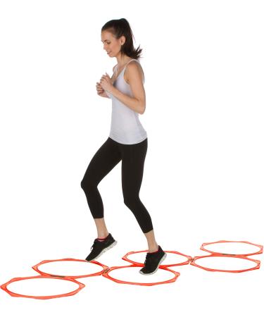 Hexagonal Speed & Agility Training Rings - Set of 6 by Trademark Innovations Orange 20"