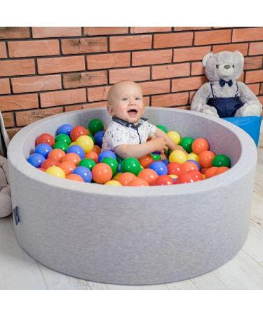 Kiddymoon 7cm Baby Game Balls - Colorful Plastic Balls for Ball Pit - 300 Count - Yellow Green Blue Red Orange - Perfect for Kids Fun & Play - Buy Online on SooperMarket.com