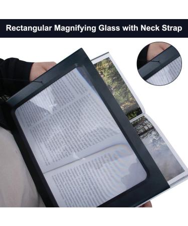 A4 Full-Page Rectangular 2.5X Magnifier Large Hands-Free Magnifying Glass LED Lighted Illuminated Foldable Desktop Portable for Elder Kids - Buy Online on SooperMarket.com