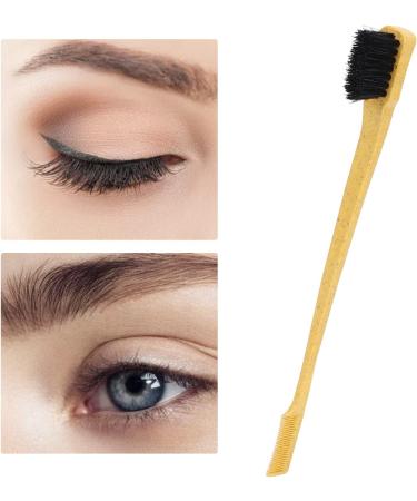 Double Headed Wheat Straw Eyebrow Brush Unique Makeup Eyelash with Durable Material for Taming Unruly Eyebrows (Yellow) - Buy Online on SooperMarket.com