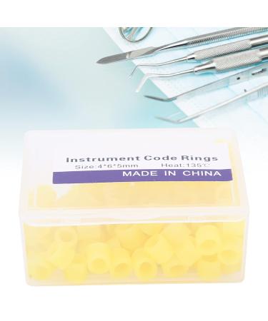 100 Non-Toxic Silicone Dental Color Code Rings - Yellow Orthodontic Instrument Bands for Easy Identification - Buy Online on SooperMarket.com