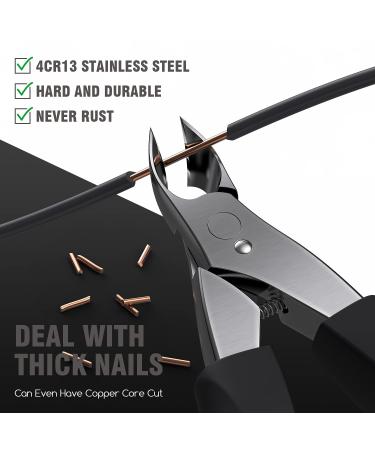 TOMEEM Professional Toenail Clipper - Sharp Curved Blade for Thick & Ingrown Nails | Podiatrist Toe Nail Cutter for Men, Women & Seniors (Matte Black) - Buy Online on SooperMarket.com