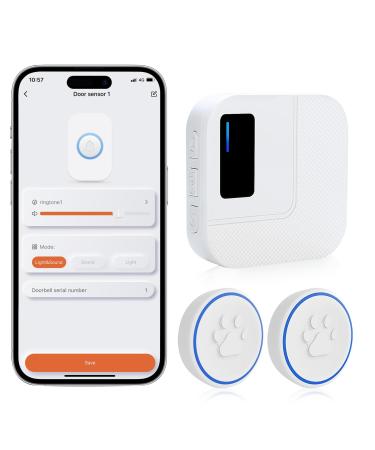 Daytee Daytech Katzlingel/dog door bell on cell phone wifi tuya smart litter bell touch waterproof doorbells for pets on the outside for pale training and communication 1 white 2