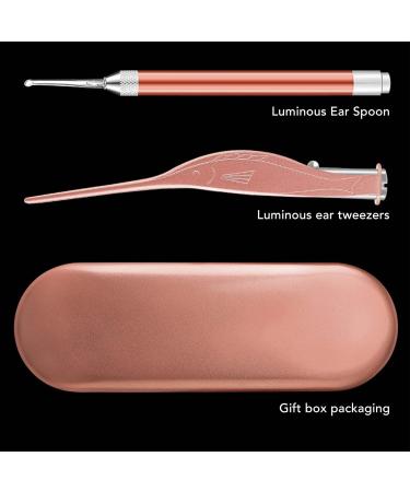 Rose Gold Ear Cleaning Kit with Light | Visible Ear Wax Removal Tool with Storage Box | Full Polishing | Ear Spoon for Gentle Ear Cleaning - Buy Online on SooperMarket.com