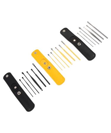 Earwax Remover 3 Sets Ear Pick Set Ear Cleaner Spring Kit Earbuds Cleaning Kit Earwax Remover Ear Wax Picker Ear Wax Cleaning Ear Pick with Pouch Ear Cleaner Tools Spiral Pu
