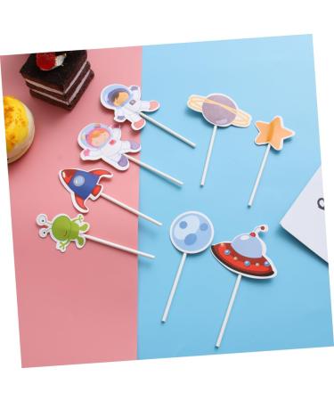 Warmhm Birthday Cupcake Topper 48pcs Set Supplies Birthday Toppers for Cakes Funny Theme Party Cute Baby Shower Cupcake Supplies Pick Cupcake Decorating Topper Child Space Wooden Top Hat - Buy Online on SooperMarket.com