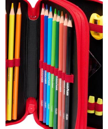 FC Bayern Munich Double Case - Stripes - Red-White Filled Pencil Case with Bookmark | Shop FCB Merchandise - Buy Online on SooperMarket.com