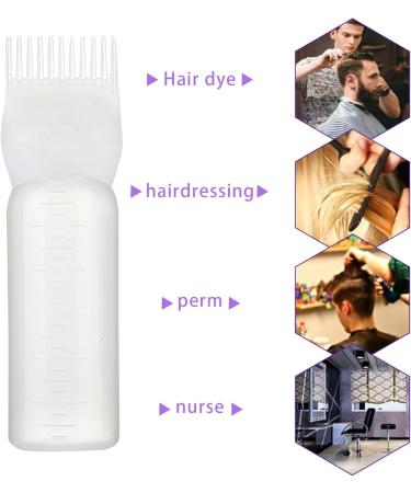 Hair Oil Applicator Bottle 160ml with Hair Dye Kit Root Comb Applicator Bottle with Clear Scale Portable Hair Bleach Kit for Home Barber Shop Hair Dye Tools Oil Comb Applicator Bottle - Buy Online on SooperMarket.com