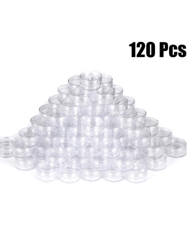 120 Empty 5g Plastic Cosmetic Sample Jars with Lids - Clear Pots for Makeup, Nails, Jewelry - 120 Count Pack - Buy Online on SooperMarket.com