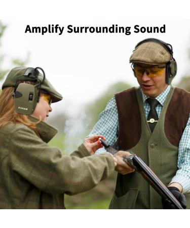 ZOHAN EM054 Electronic Shooting Ear Protection - Army Green Earmuffs - Buy Online on SooperMarket.com