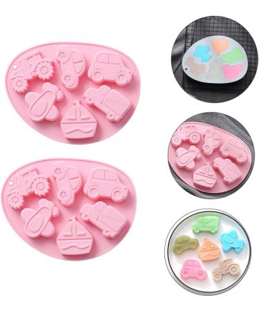 Alipis 2pcs Silicone Baking Mold Silicone Molds Fruit Tray Vehicle Chocolate Mold 3D Mousse Fondant Mold 21x16cm Pink - Buy Online on SooperMarket.com