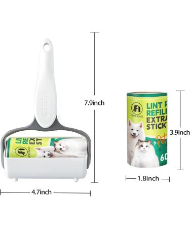 Extra Sticky Lint Roller for Animal Hair - 300 Sheets 2 Handles & 5 Refills | Ideal for Clothing Furniture & Carpet - Buy Online on SooperMarket.com