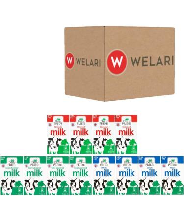 Dairy Pride 12 x 1Ltr Assorted UHT Milk with Welari Thank You Card Multipack (whole x4 Semi x4 Skimd x4) Long Lasting Life Cold Drink Baking Cooking (12L) (12pack) - Buy Online on SooperMarket.com