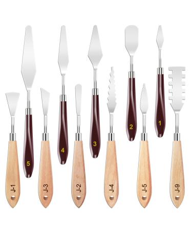 11 Piece Stainless Steel Spatula Palette Knife Professional Palette Knife Painting - Flexible Spatula Painting Knives for Color Mixing, Spreading, Cake Icing, Oil, Canvas, Acrylic Painting