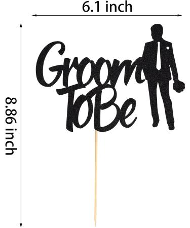 Arthsdite 1Pc Groom to Be Cake Topper Future Mr Engagement Wedding Bachelor Party Decoration Supplies - Black Glitter - Buy Online on SooperMarket.com