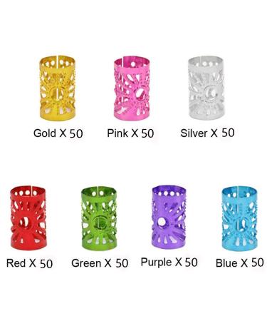 350 Pcs Dreadlocks Metal Hair Cuffs - 7 Colors Adjustable Braid Accessories for Stunning Hairstyles - Buy Online on SooperMarket.com