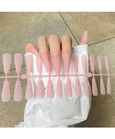 Dajidafu 1 Set French Tip Press on Nails Tips Matte Adhesive Tabs Full Cover Frosted Solid Colors Fingernails Art Decals Gifts Type 4 - Buy Online on SooperMarket.com