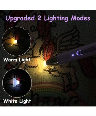5D Diamond Painting LED Light Pen Kit - Rechargeable Art Accessory with 2 Light Modes, Glue, Clay & Storage Case - Purple - Buy Online on SooperMarket.com