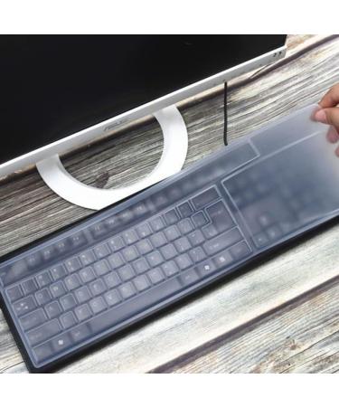 quiodok 4 Pcs Desktop Computer Keyboard Skin Protector Film Cover Clear Silicone Keyboard Cover Universal Keyboard Cover Protector for Standard Size 108 Keys PC Computer(445*130mm) - Buy Online on SooperMarket.com