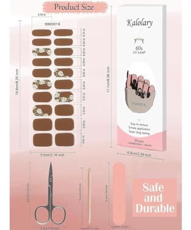 Kalolary Gel Nail Polish Strips Nail Gel Art Sticker Waterproof Full Nail Wraps Decal Sets with Scissors Nail File and Stick for Women Girls Nail Art Decor (UV/LED Lamp Required)-18 - Buy Online on SooperMarket.com