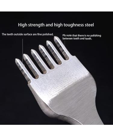 WUTA Leather Hole Punch Tool Set - 6mm Pricking Iron with 1/2/4/6 Prong Tooth Lacing Diamond Stitching Chisel for DIY Leather Craft Kits - Silver - Buy Online on SooperMarket.com