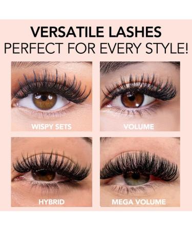 Buy KIARA SKY LASH Premium Cashmere Easy Fan Lash Extensions - Soft Semi-Matte Finish | Professional Use | Black C-0.05 14MM - Buy Online on SooperMarket.com