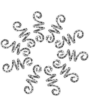 Vintage Silver Braid Hair Rings Cuffs Coil Jewelry Dreadlock Beard Beads Cuffs Clips for Hair Rings Women Men Accessories