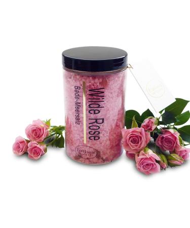 Frankonia Bath & Spa swimming salt rose 450g - real rose flowers - wild rose - vegan - sea salt dead sea salt - bathing crystals - bathing additive - body care - relaxation