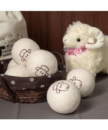 12-Pack Wool Dryer Balls Reusable Natural Fabric Softeners Reduces Clothing Wrinkles and Saves Drying Time Laundry Balls for Dryer - Buy Online on SooperMarket.com