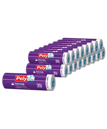 Pely drawstring garbage bag anti odor 35 liters extra long - climate neutralized through compensation value pack 23 x 14 pieces