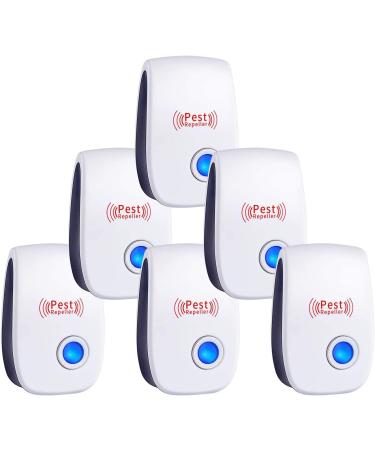 Ultrasonic Pest Repeller,Ultrasonic Vermin Repeller of 6 Pack,Indoor Plug in Electronic Pest Repellent for Mice, Cockroach, Spider, Ant, Mosquito, Bug, Insect