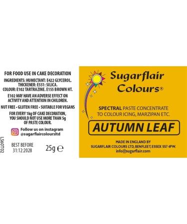 Sugarflair Autumn Leaf Gold Food Colouring Paste 25g - Highly Concentrated for Sugar Pastes, Buttercream, and Royal Icing - Vibrant Dye for Cakes - Buy Online on SooperMarket.com