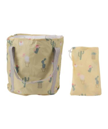 Portable Foot Soak Tub Collapsible Foot Bath Basin PVC Insulated Portable Foot Soaking Bath Tub Water Bucket with Handle for Outdoor Camping Travel Yellow Cactus