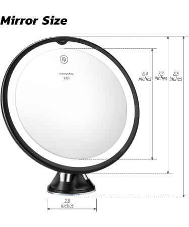 10x Lighted Magnifying Makeup Mirror with Suction Cups - Easy Install, 360 Swivel Joint - Buy Online on SooperMarket.com