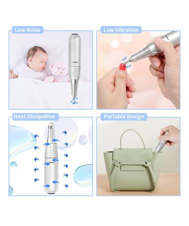 Professional 35000 RPM Portable Electric Nail Drill Machine Kit for Manicure and Pedicure | Includes Sanding Bands for Acrylic Gel Nails - 1 Count - Buy Online on SooperMarket.com