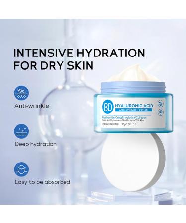 8D Hyaluronic Acid Moisturizer - Anti-Wrinkle Cream for Firming & Hydration - Long-Lasting Face Moisturizer for Men & Women - Buy Online on SooperMarket.com