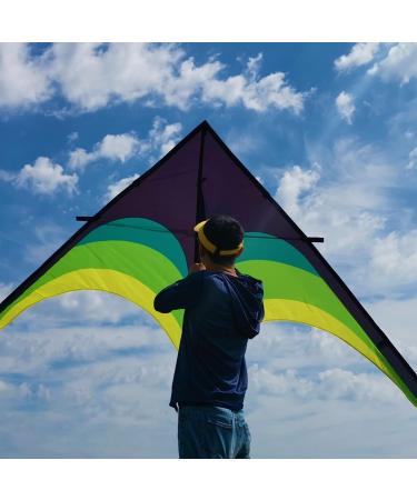 Flying Hoofer Delta Kite for Kids and Adults - Easy to Fly 9ft Huge Delta Kite with 98ft Tail - Perfect Kite for Beginners - Buy Online on SooperMarket.com