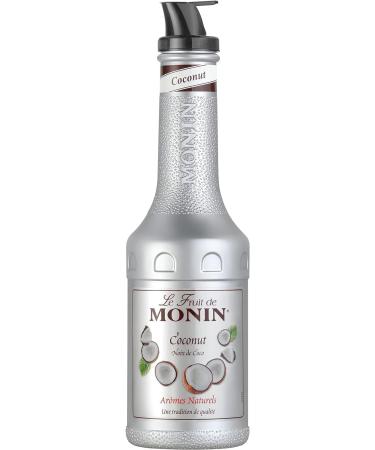 Monin Coconut Puree 1L - Pack of 2 with World Food Shop Scoop | Natural Coconut Flavour for Cocktails Smoothies and Culinary Creations - Buy Online on SooperMarket.com