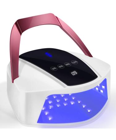96w Rechargeable UV Light for Nails | Cordless LED Nail Lamp with Portable Handle | Professional Curing UV Lamp for Gel Nails | Auto Infrared Sensor and 4 Timers Nail Tools for Nail Polish
