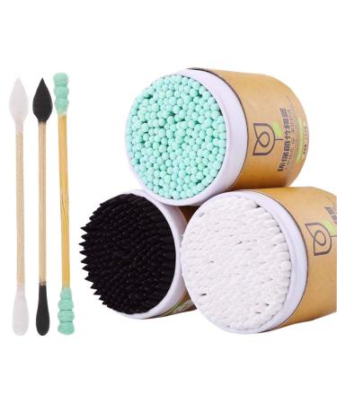 600 Counts Cotton Swabs Natural Double Tipped Organic Cruelty Free Ear Buds D05