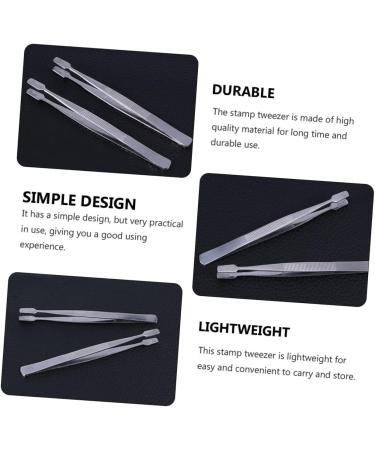 OSALADI Tweezers Stamp Tweezer Stainless Steel Tweezer Stamp Picking Tweezer Beauty Tools Lash Tweezer Pliers Tool Nipper Grafting Lash Supplies Tweezer for Stamp Portable Seal Collector 11CM Silver - Buy Online on SooperMarket.com