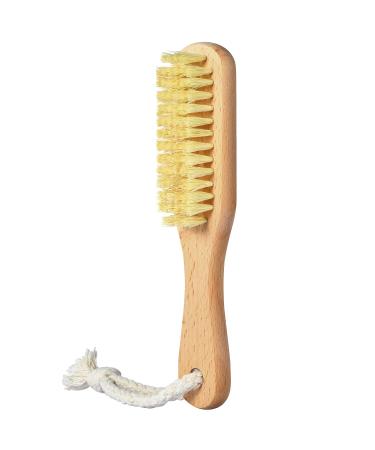 Nail Brush for Cleaning Fingernails Larbois Wooden Nail Brushes Fingernail Brush for Cleaning Nail Scrub Brush with Hanging Rope (Beechwood) 1pack-Color3