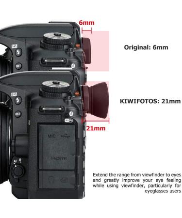 Kiwifotos Long Soft Viewfinder Eyecup for Nikon D750 D780 D610 D7500 - Replacement DK-20 DK-21 DK-23 DK-25 DK-28 Eyepiece | Compatible with D600 D7200 D7100 D7000 D5200 D5100 D5000 D3500 D3400 D3300 D3200 D3100 D3000 D300s - Buy Online on SooperMarket.com