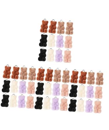 VILLCASE 48 Pcs Bear Earring Accessories Necklace Charm Necklace Diy Pendants Bear Keychain Nail Charms Cell Phone Accessories Bangle Charms Necklace Making Charm Bracelet Animal Resin