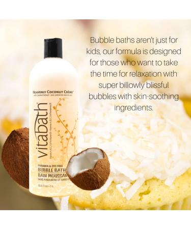 Vitabath Heavenly Coconut Creme Bubble Bath - 33.8 fl oz | Aromatherapy Relaxing Soak for Men & Women | Moisturizing & Nourishing Bubbly Bath Formula | All Skin Types - Buy Online on SooperMarket.com